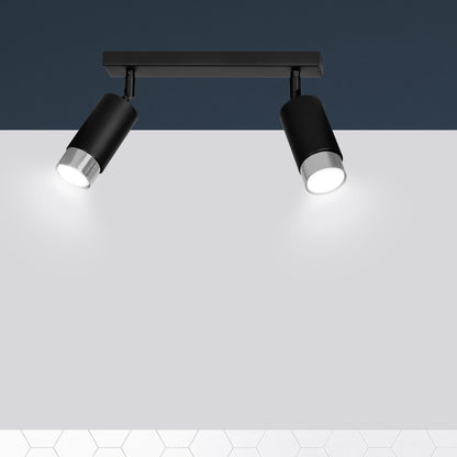 Hiro 2 ceiling spotlight black/chrome