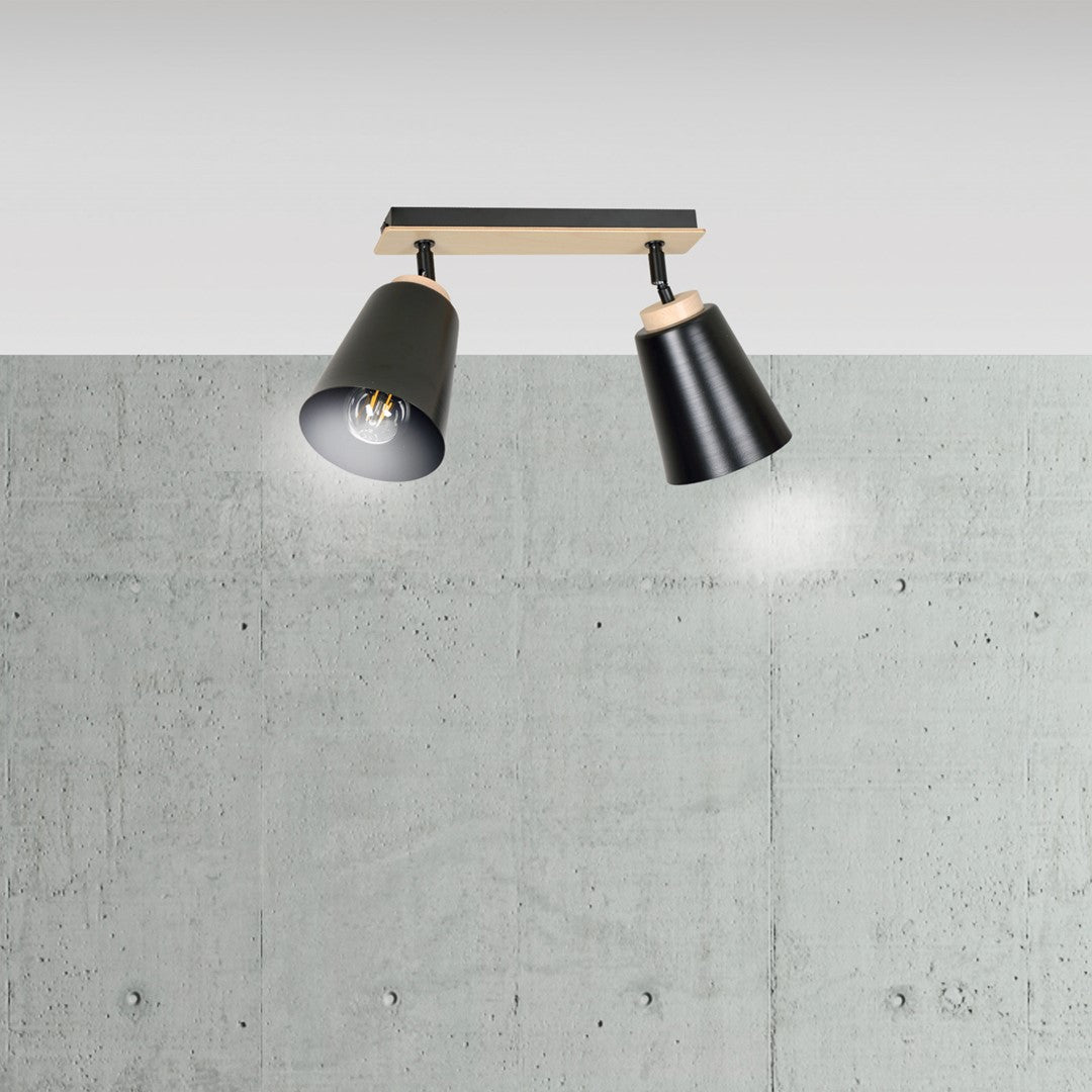 Atlas 2 ceiling spotlight black