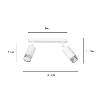 Hiro 2 ceiling spotlight white/chrome