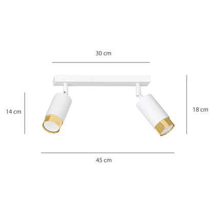 Hiro 2 ceiling spotlight white/gold