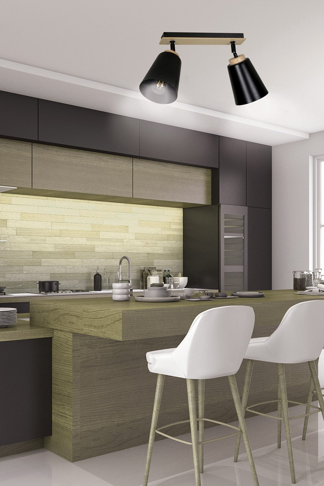 Atlas 2 ceiling spotlight black
