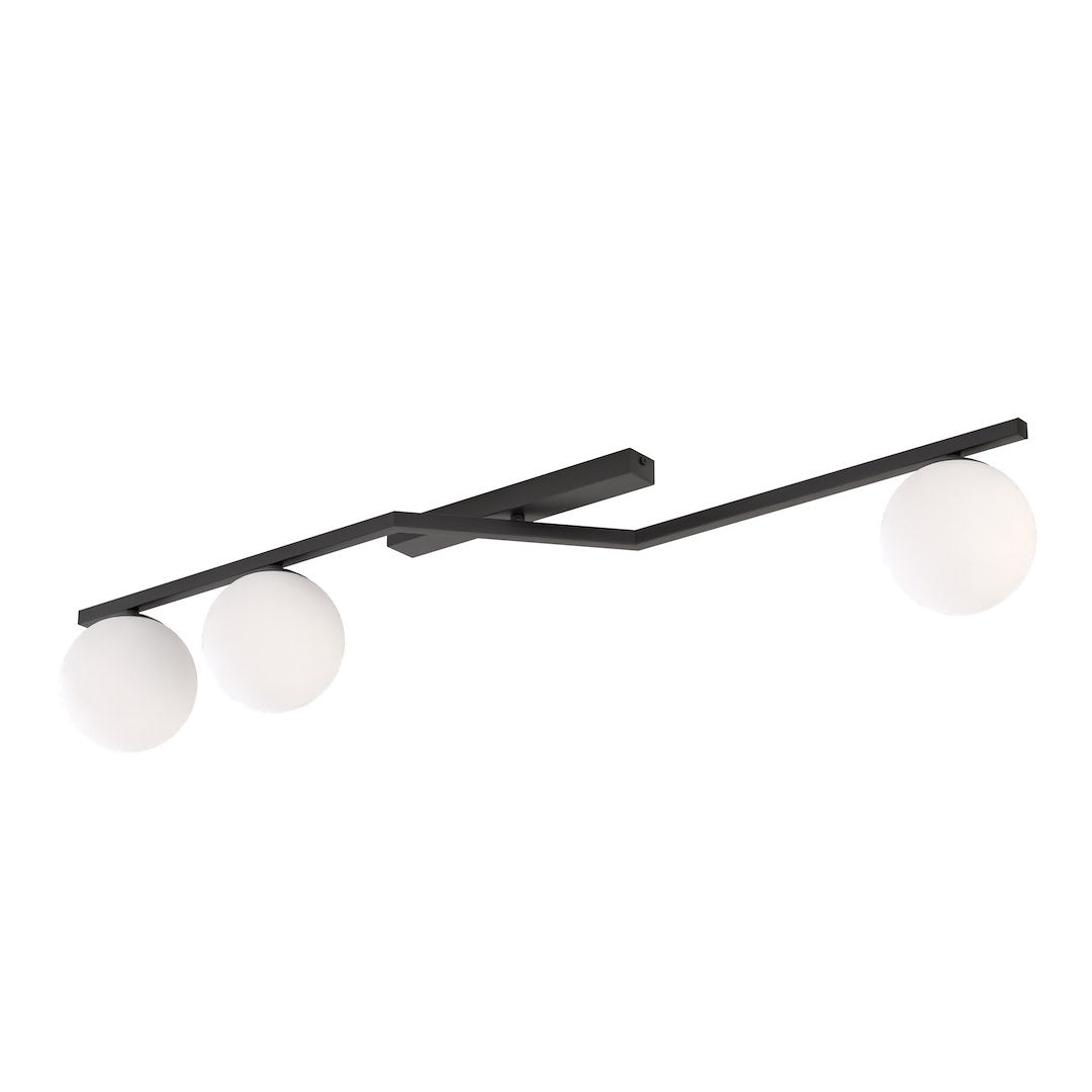 Naton 3 ceiling lamp black/opal