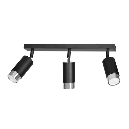 Hiro 3 ceiling spotlight black/chrome