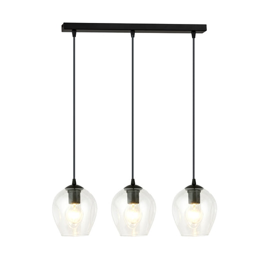 Istar 3 pendant light black/clear