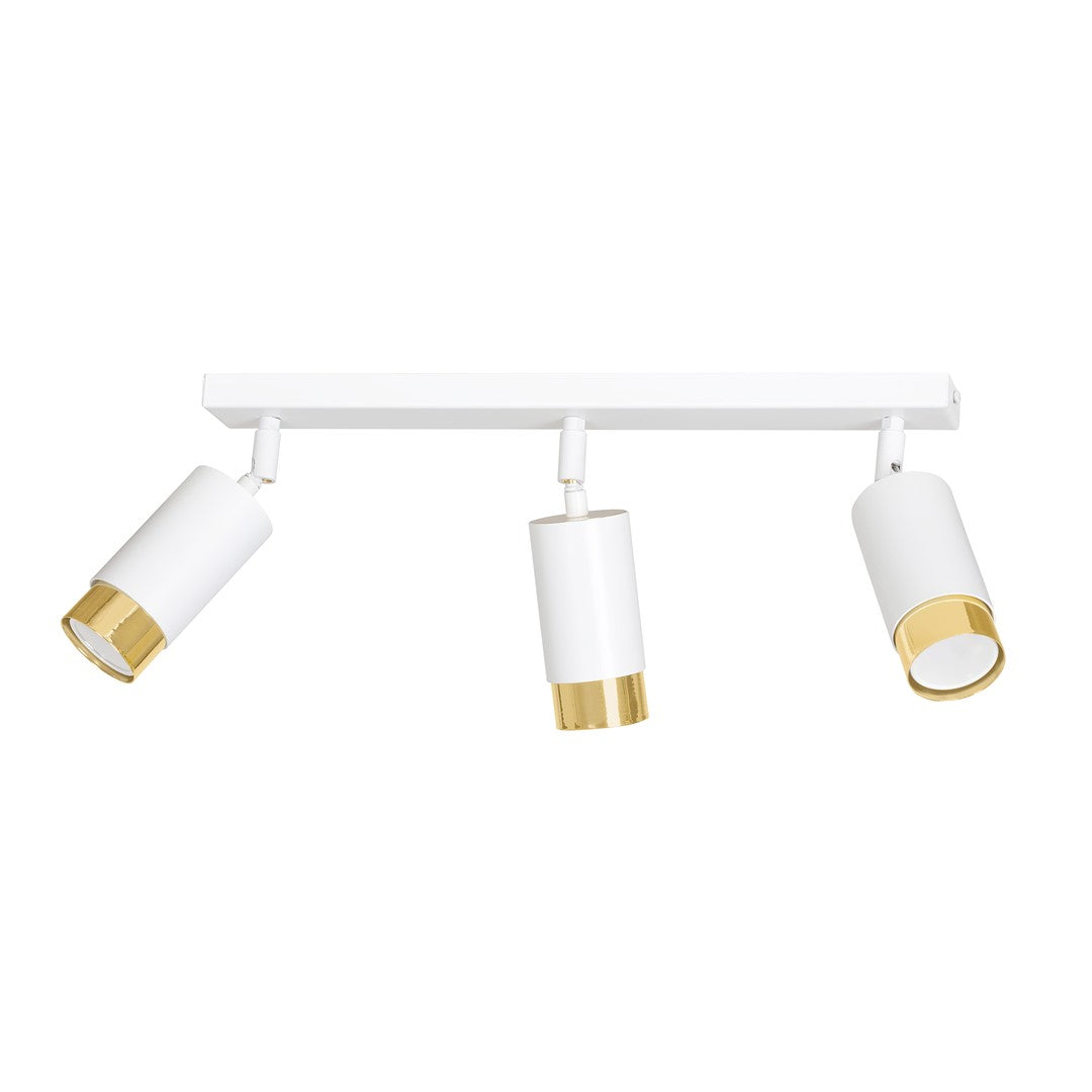 Hiro 3 ceiling spotlight white/gold