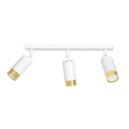 Hiro 3 ceiling spotlight white/gold