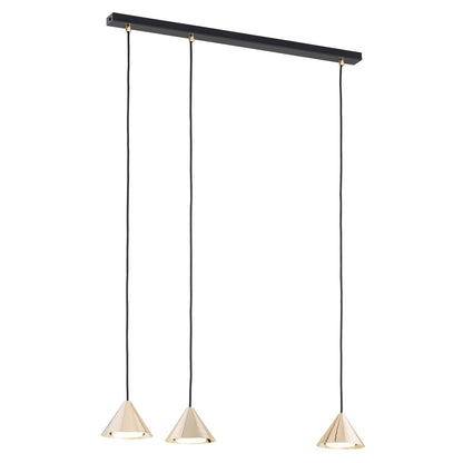 Elit 3 pendant light black/gold