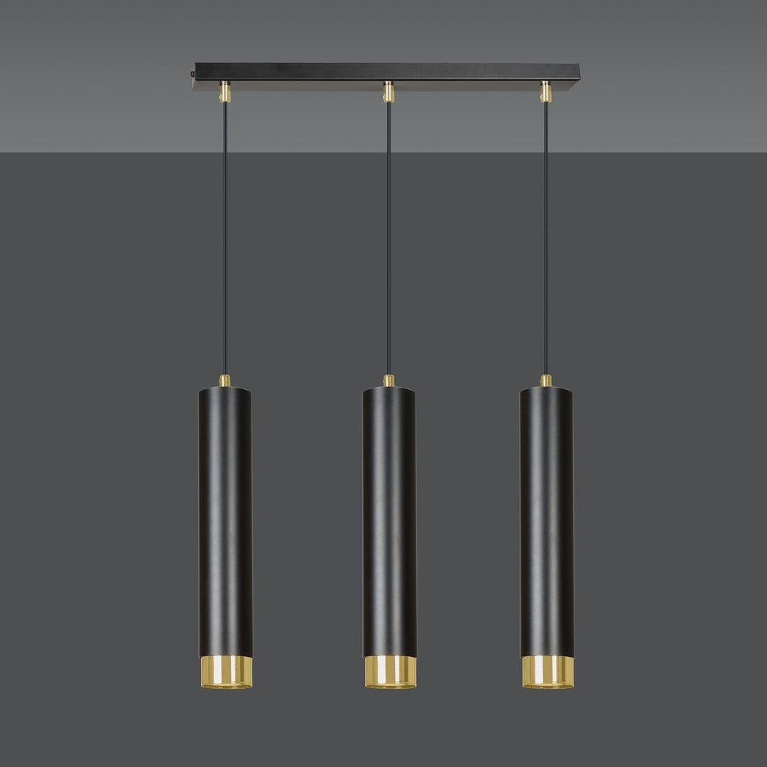Kibo 3 pendant light blue/gold