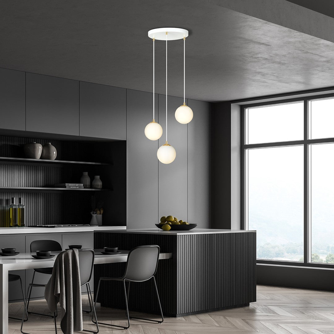 Royal 3 pendant light white