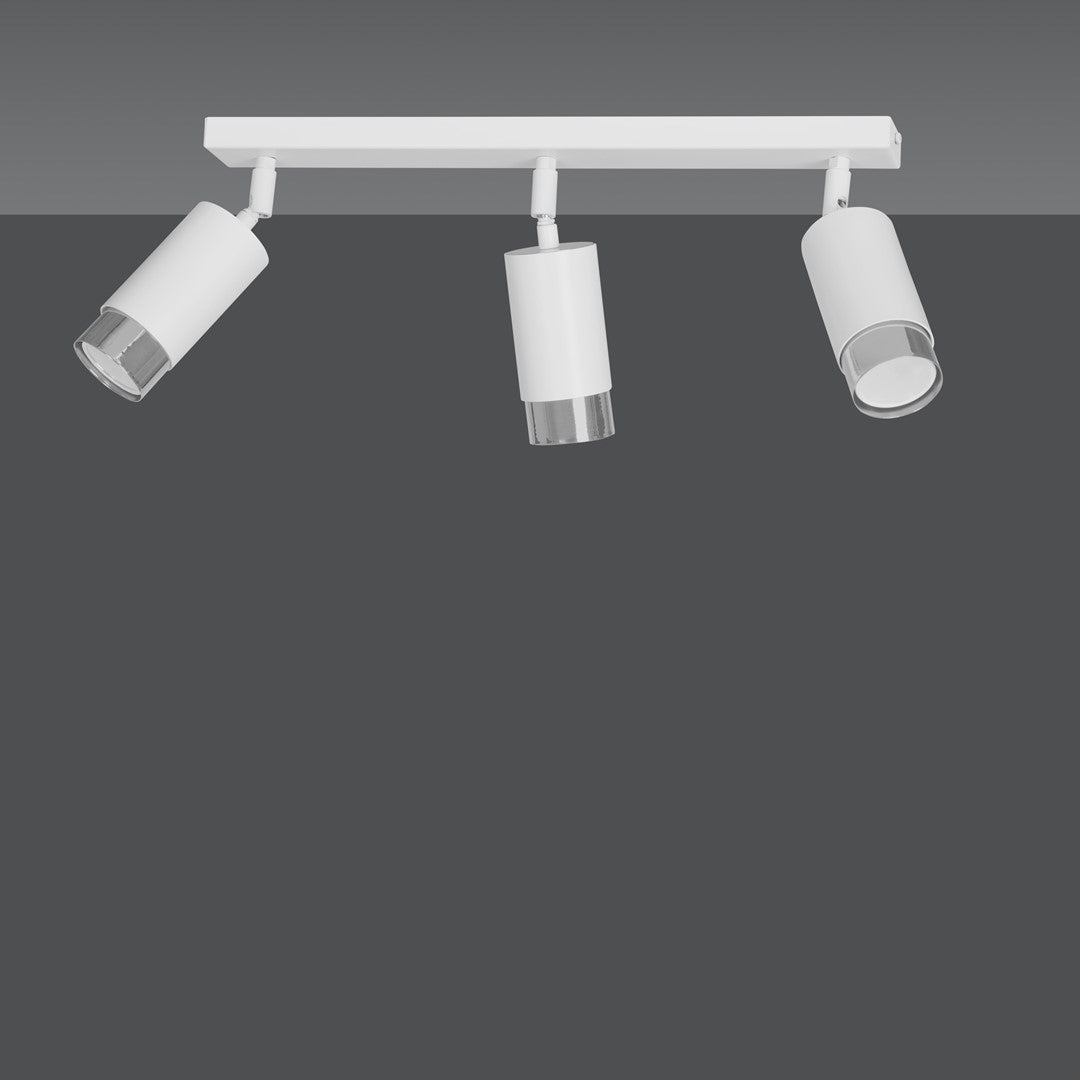 Hiro 3 ceiling spotlight white/chrome