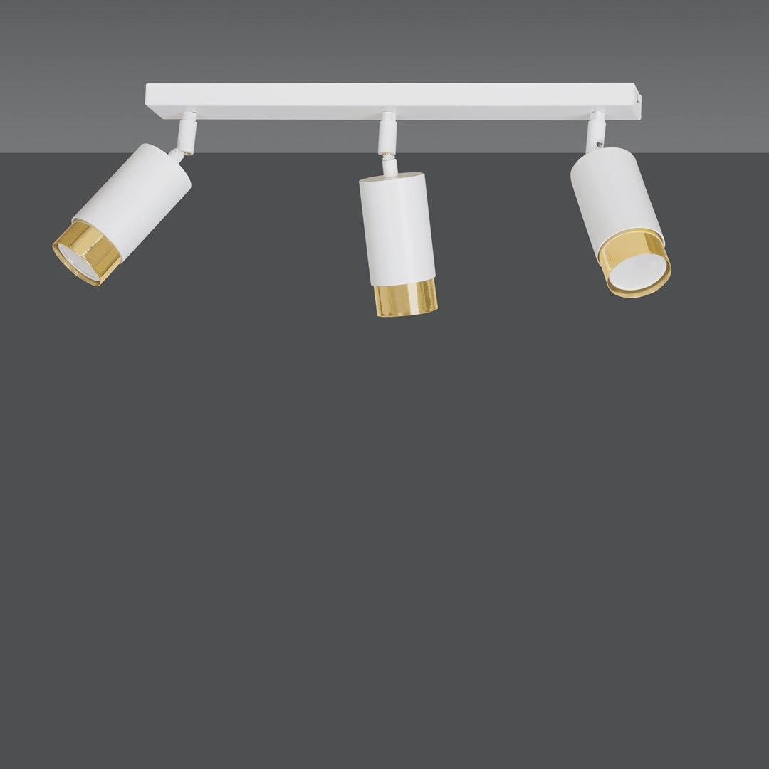 Hiro 3 ceiling spotlight white/gold