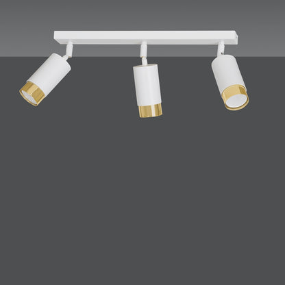 Hiro 3 ceiling spotlight white/gold