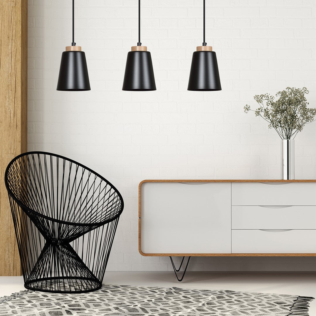 Bolero 3 pendant light black