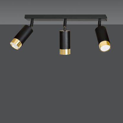 Hiro 3 ceiling spotlight black/gold