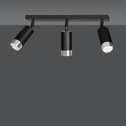 Hiro 3 ceiling spotlight black/chrome