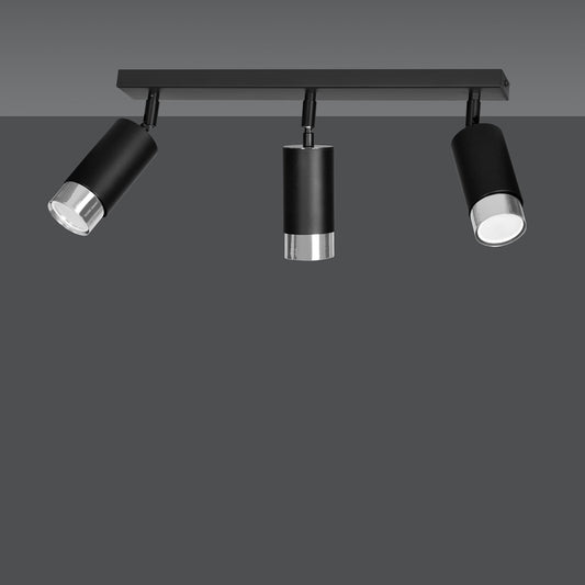 Hiro 3 ceiling spotlight black/chrome
