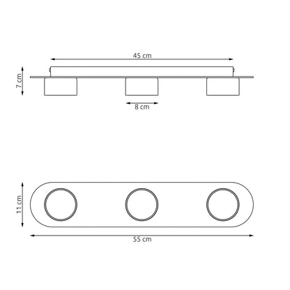 Diaz 3 ceiling lamp black/wood