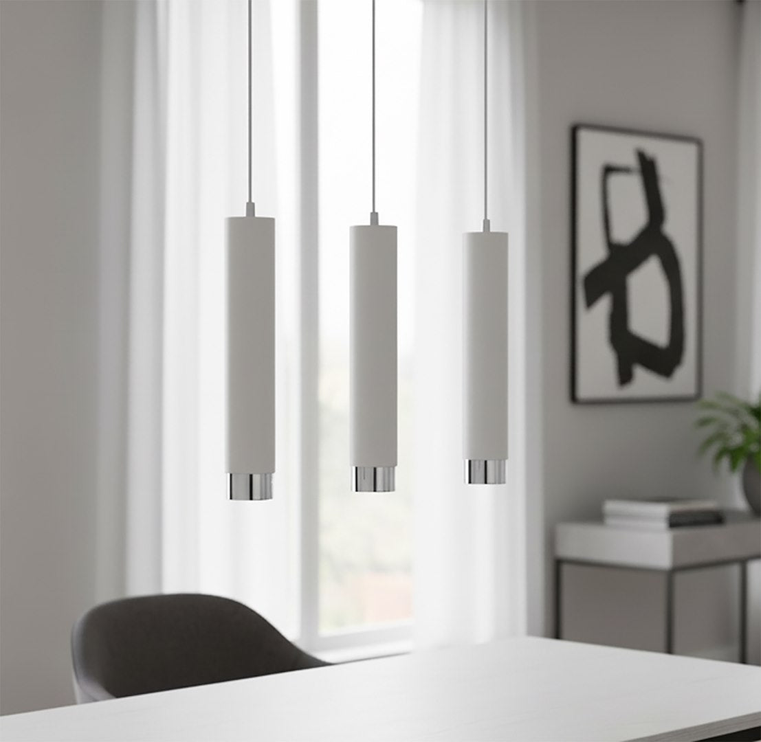 Kibo 3 pendant light white/chrome