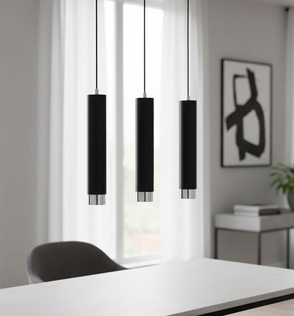 Kibo 3 pendant light black/chrome