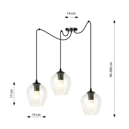 Level 3 pendant light black/clear