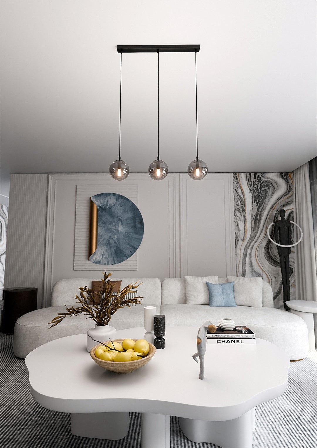 Cosmo 3 pendant light black/graphite