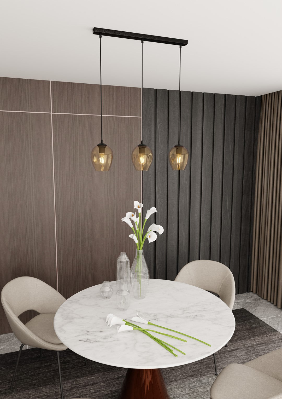 Istar 3 pendant light black/amber
