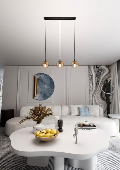 Cosmo 3 pendant light amber