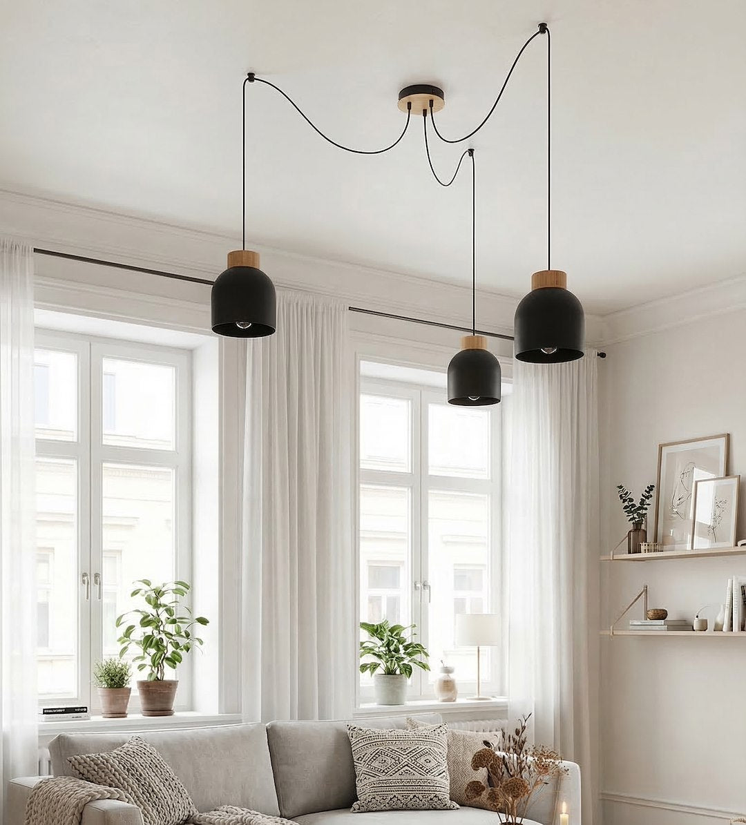 KRU 3 pendant lamp black