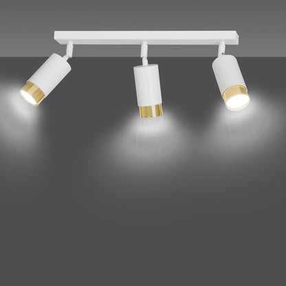 Hiro 3 ceiling spotlight white/gold