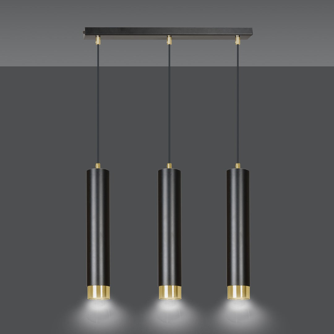 Kibo 3 pendant light blue/gold