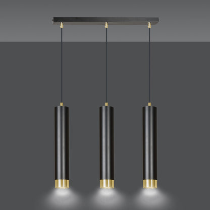 Kibo 3 pendant light blue/gold