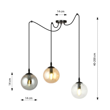Gigi 3 pendant light mixed