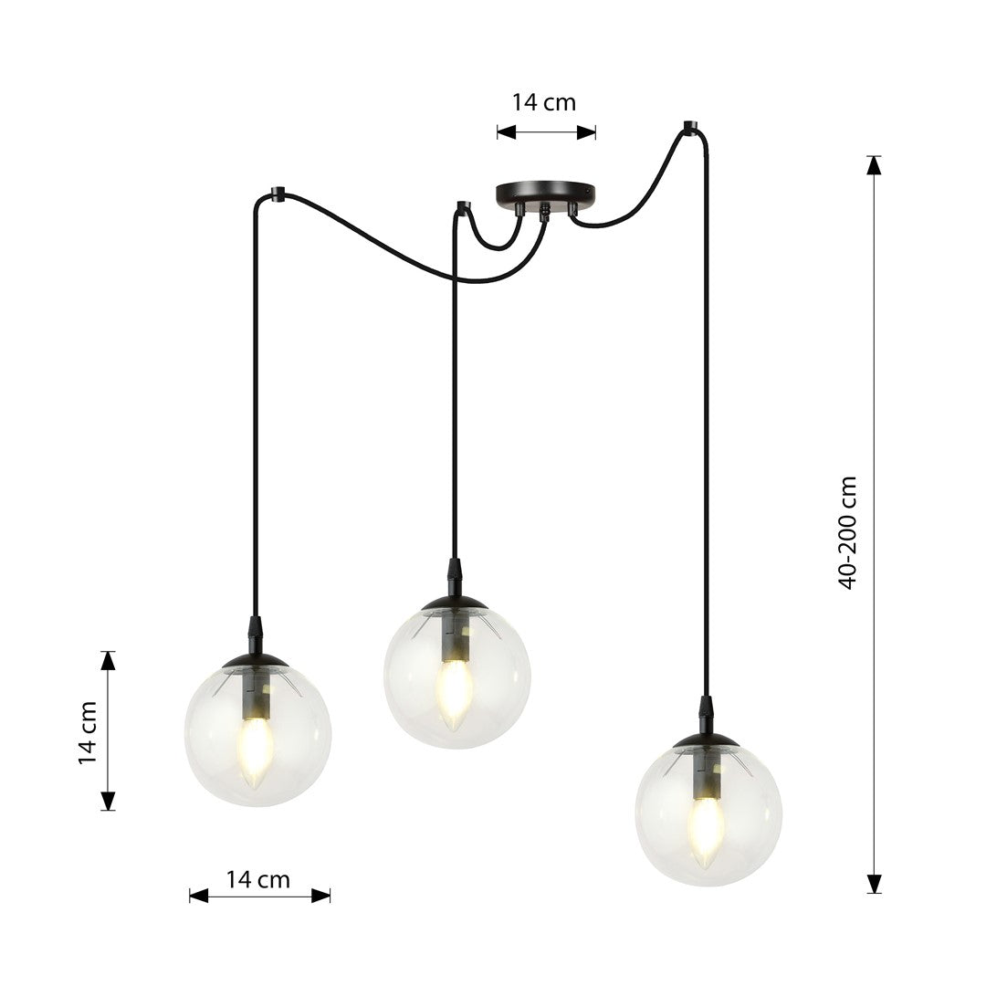 Gigi 3 pendant light clear