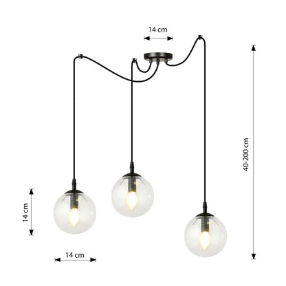 Gigi 3 pendant light clear