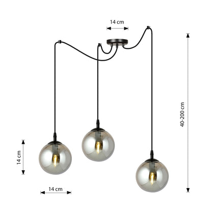 Gigi 3 pendant light graphite