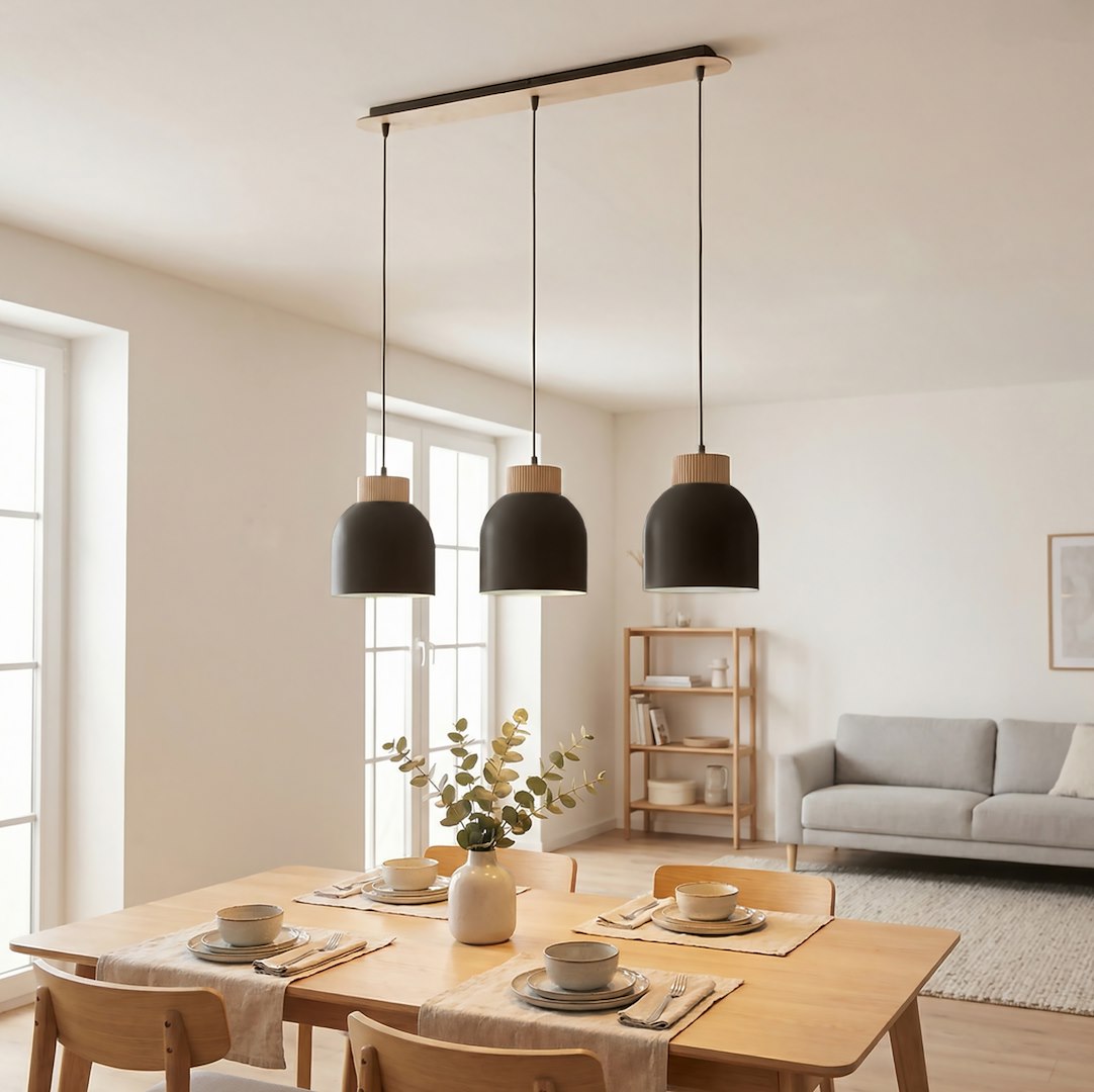 Vigo 3 pendant light black