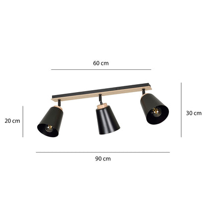 Atlas 3 ceiling spotlight black
