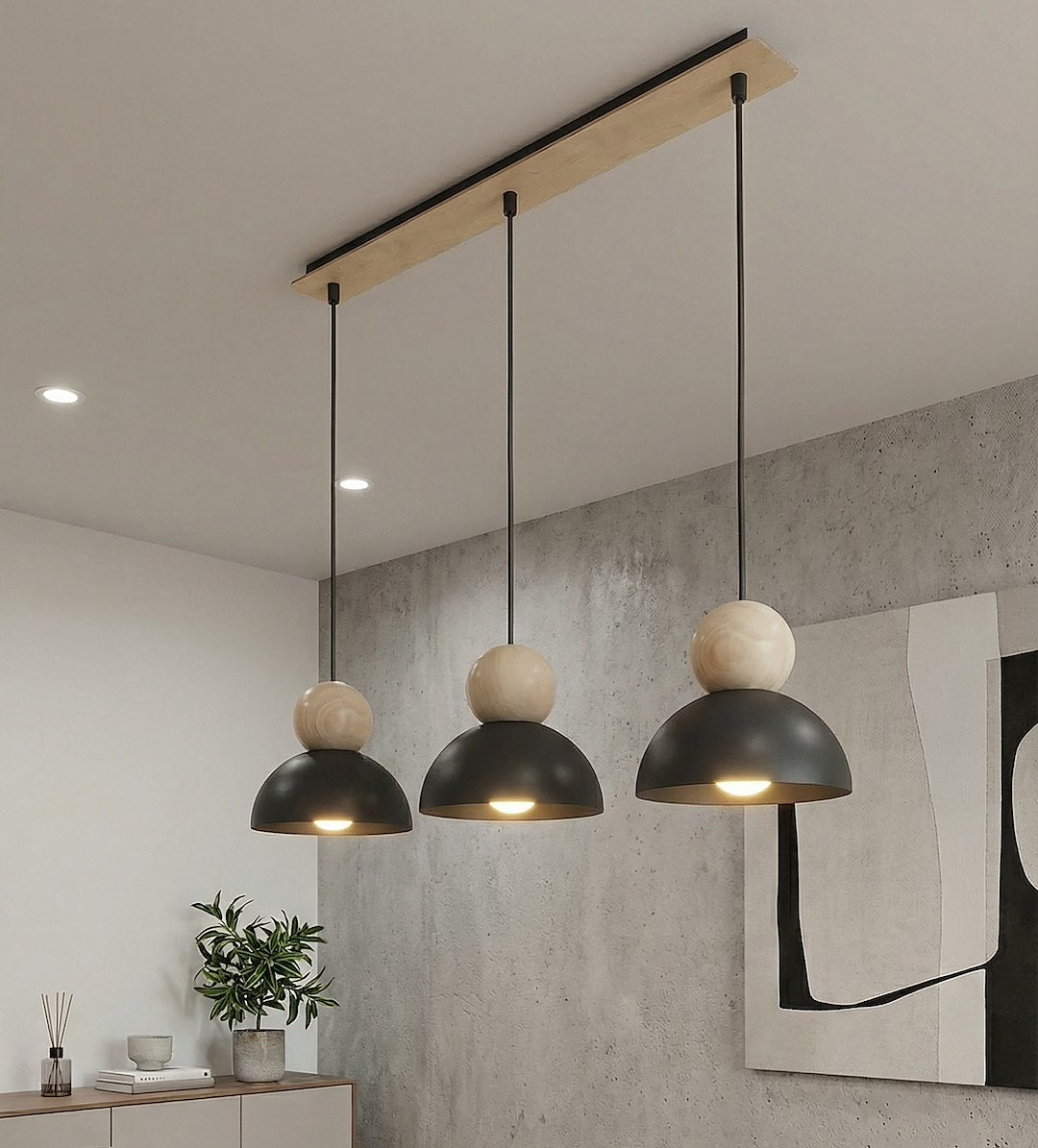 Kaki 3 ceiling lamp black