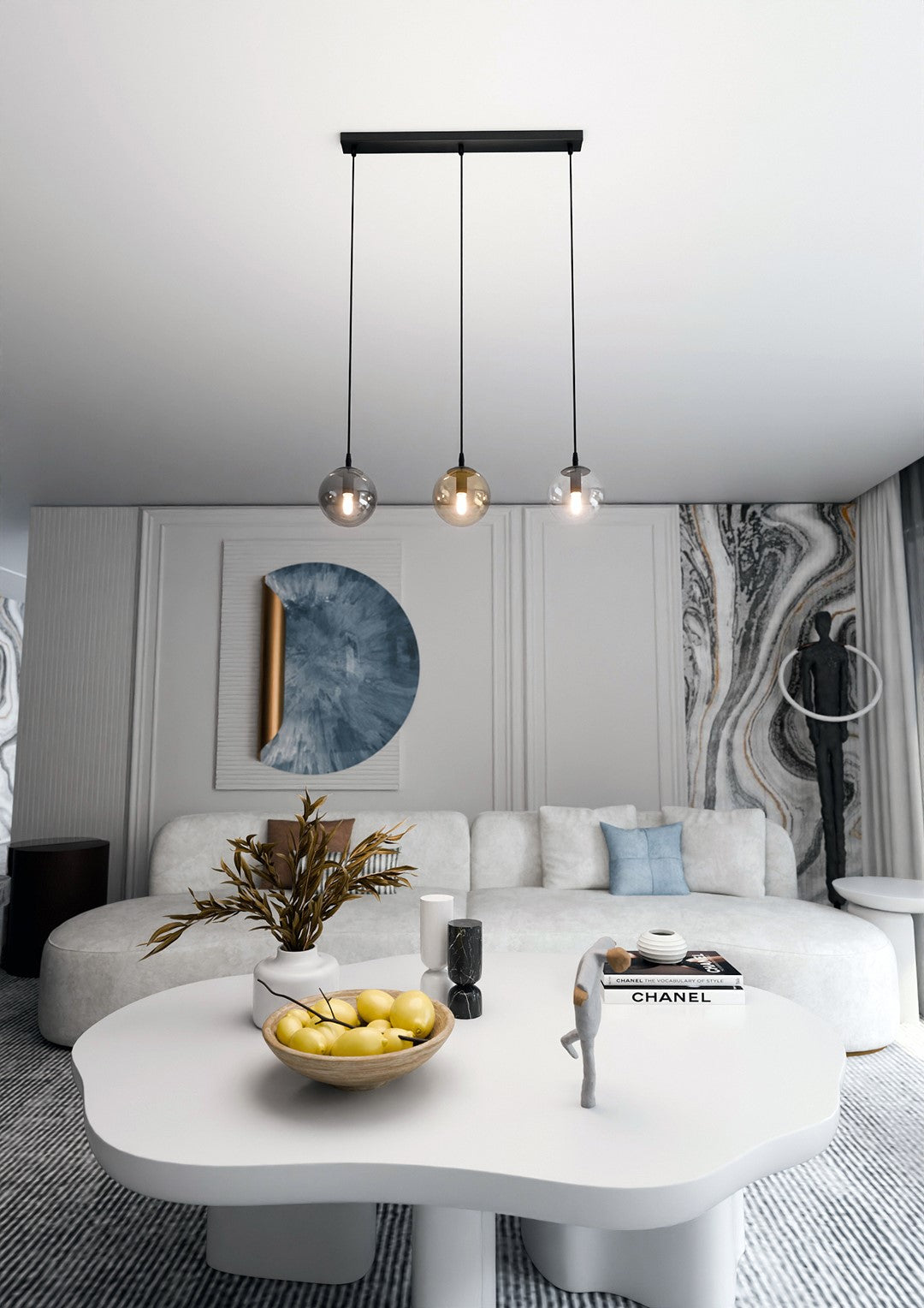 Cosmo 3 pendant light blue/mixed