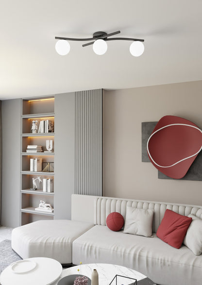 Opus 3 ceiling lamp black/opal