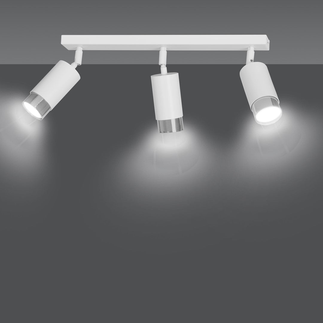 Hiro 3 ceiling spotlight white/chrome
