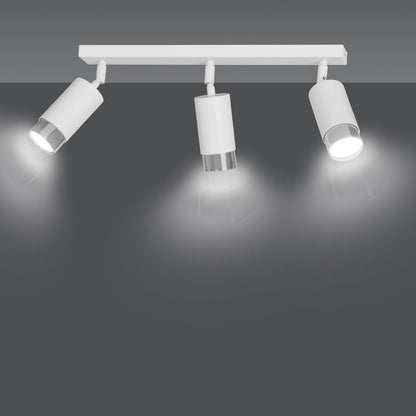Hiro 3 ceiling spotlight white/chrome