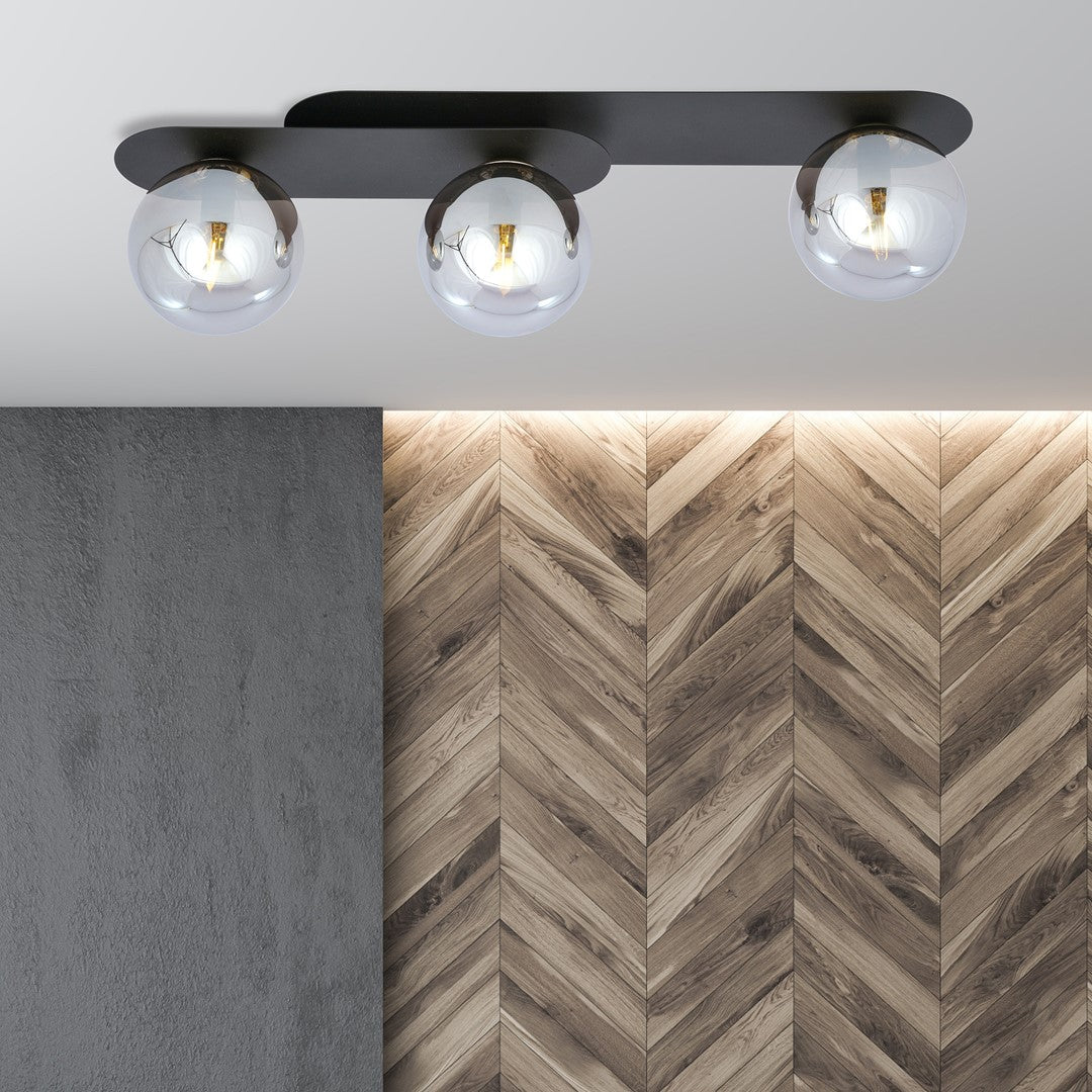 Plaza 3 ceiling lamp black/graphite