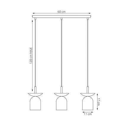Ego 3 pendant light black/grey