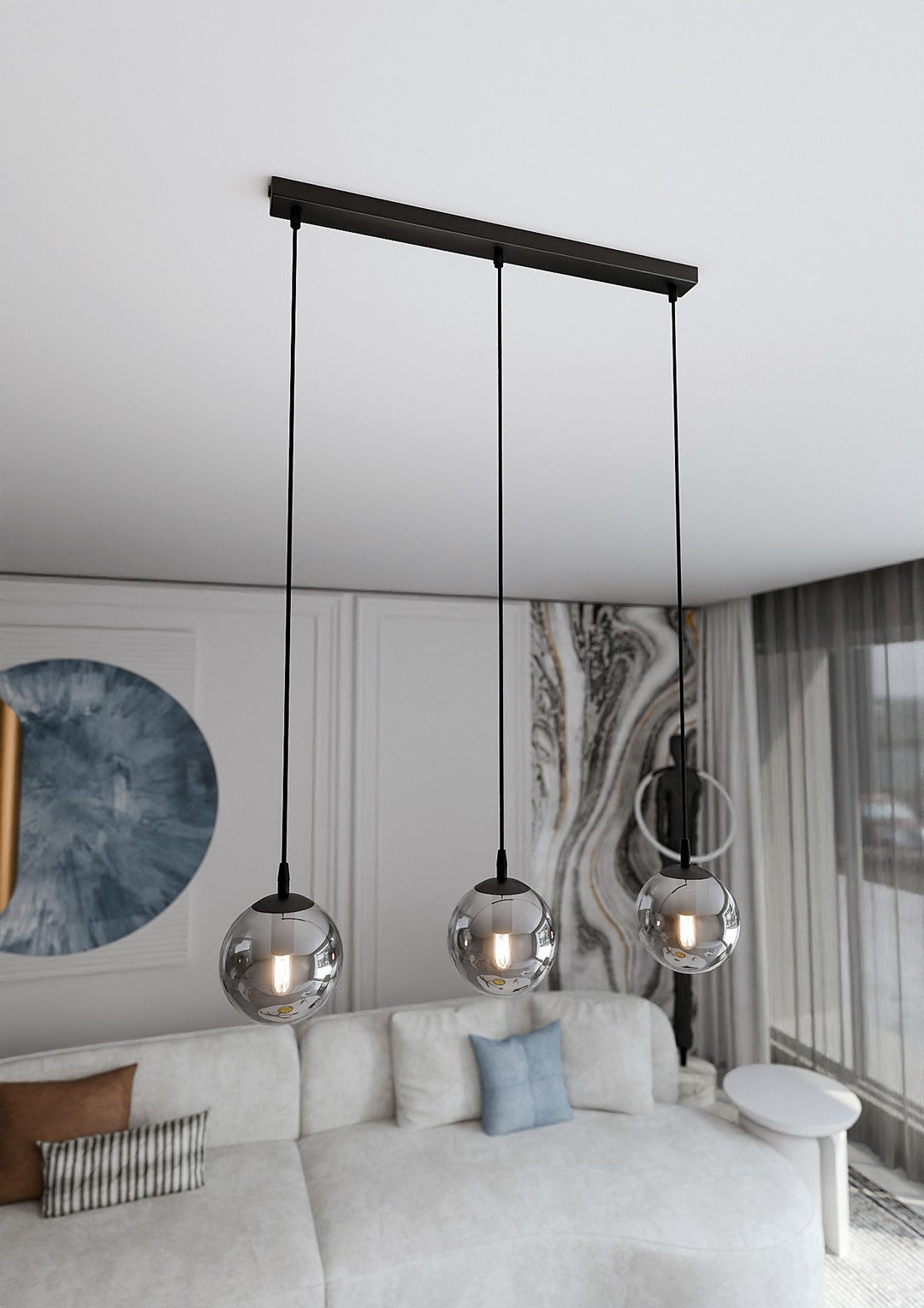 Cosmo 3 pendant light black/graphite