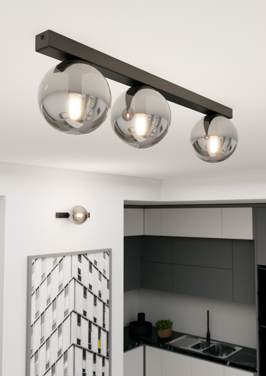 Fit 3 ceiling lamp black/graphite