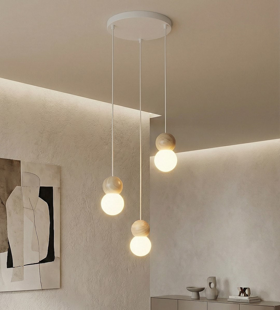 Loop 3 pendant light white