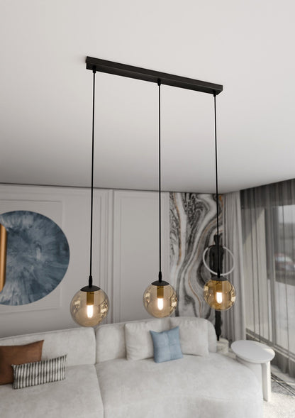 Cosmo 3 pendant light amber