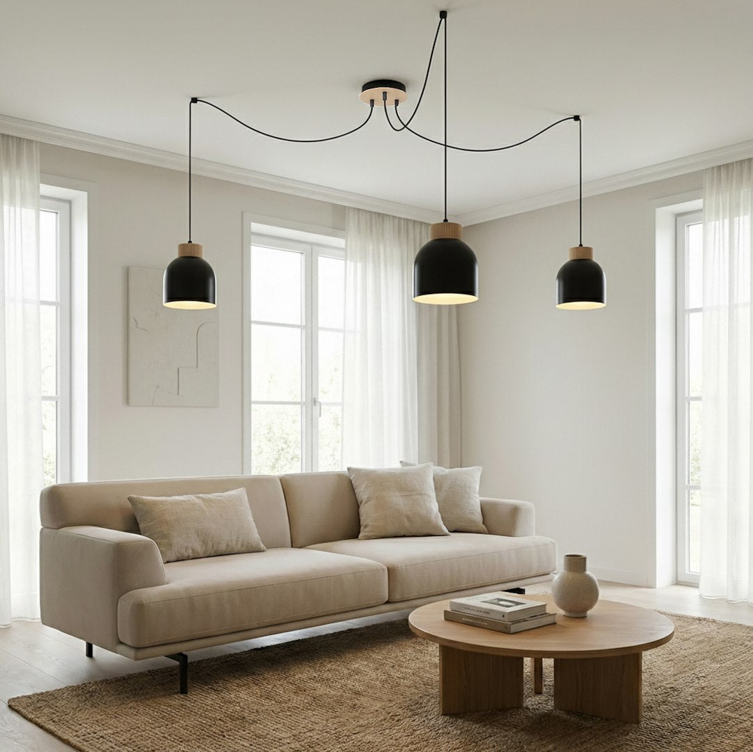 KRU 3 pendant lamp black