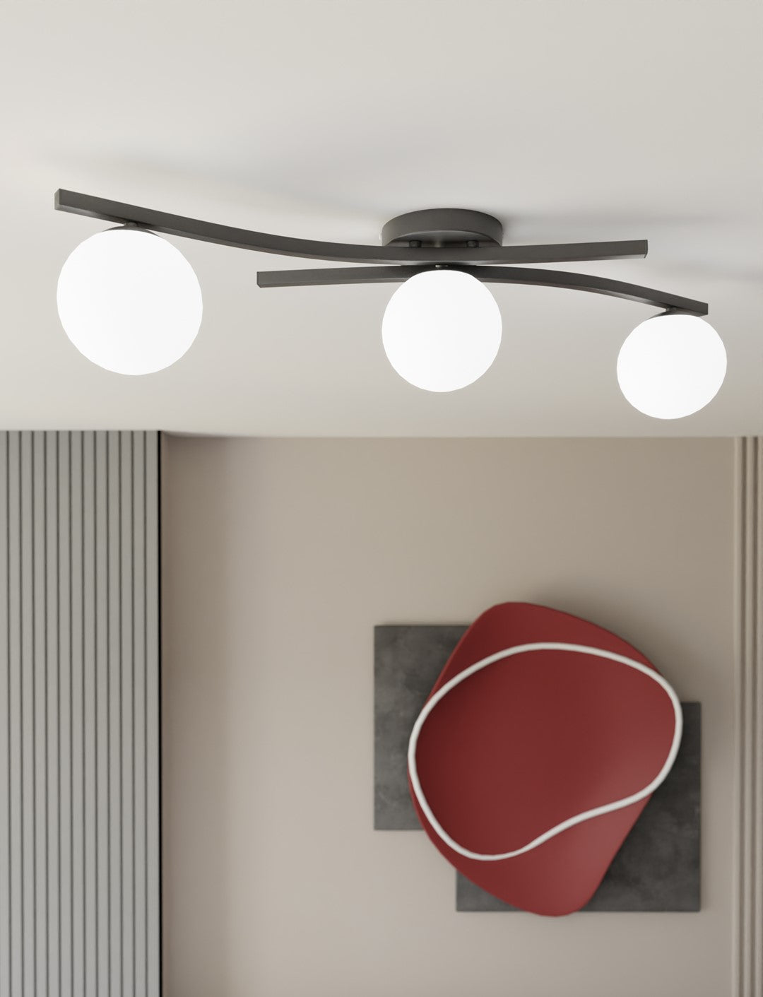 Opus 3 ceiling lamp black/opal